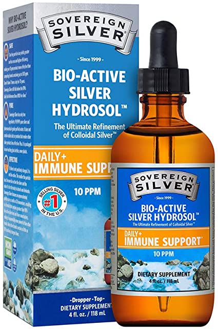 Sovereign Silver, Bio-Active Silver Hydrosol Dropper-Top, 10 ppm, 4 fl oz
